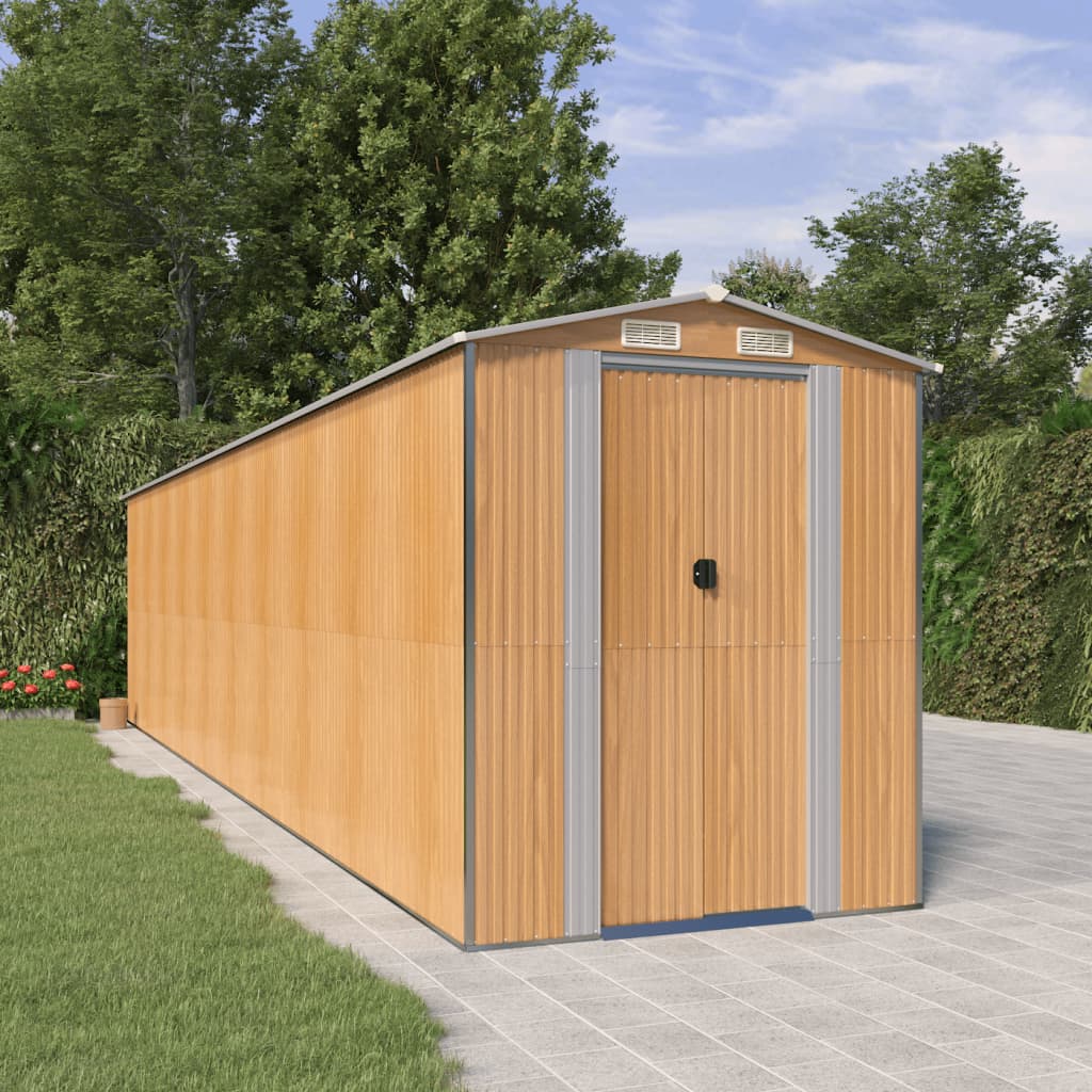 vidaXL Tuinschuur 192x191x223 cm gegalvaniseerd staal lichtbruin