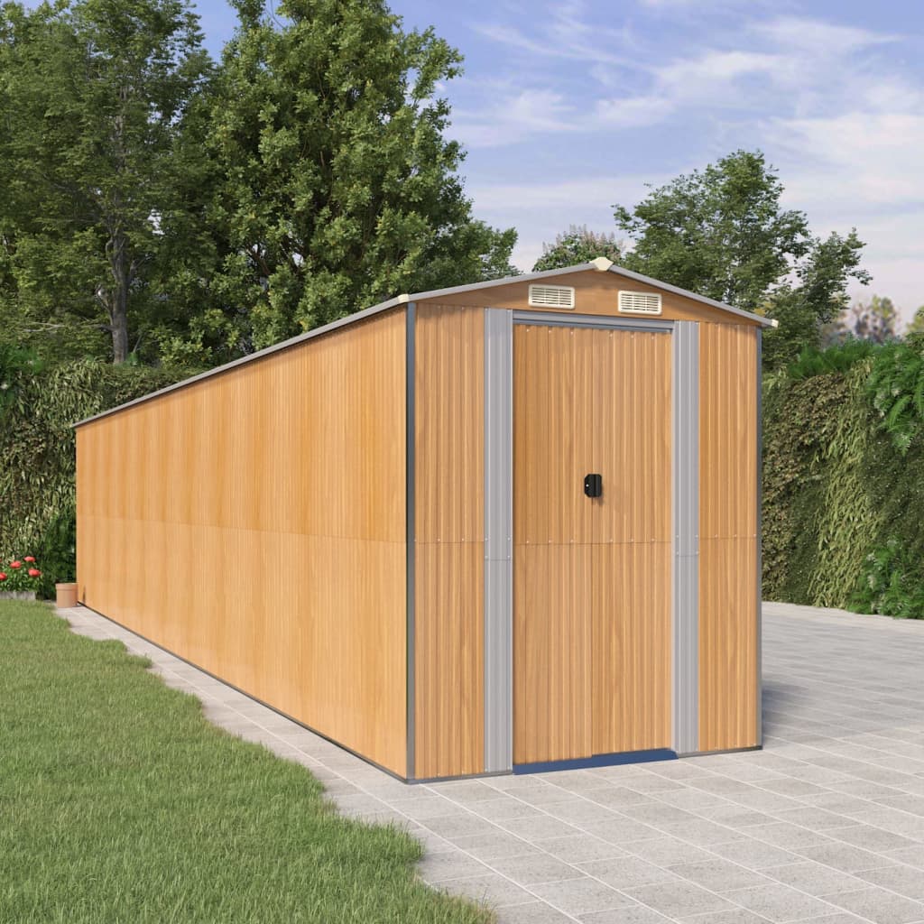 vidaXL Tuinschuur 192x191x223 cm gegalvaniseerd staal lichtbruin