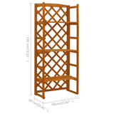 vidaXL Plantenrek met latwerk 60x30x140 cm massief vurenhout oranje