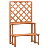vidaXL Plant stand with trellis 70x42x120 cm solid spruce wood orange