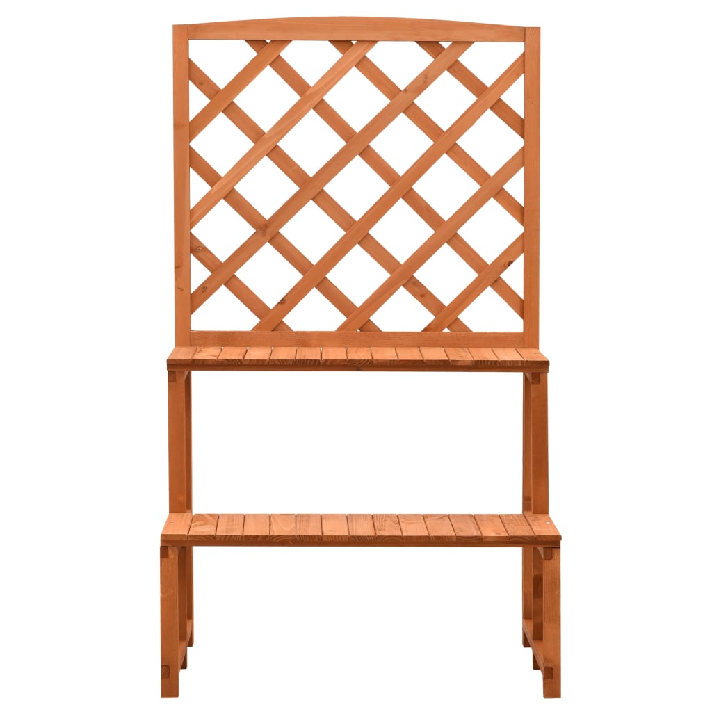 vidaXL Plant stand with trellis 70x42x120 cm solid spruce wood orange