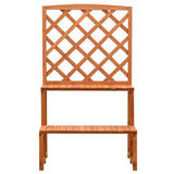 vidaXL Plant stand with trellis 70x42x120 cm solid spruce wood orange
