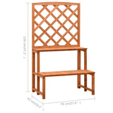 vidaXL Plant stand with trellis 70x42x120 cm solid spruce wood orange