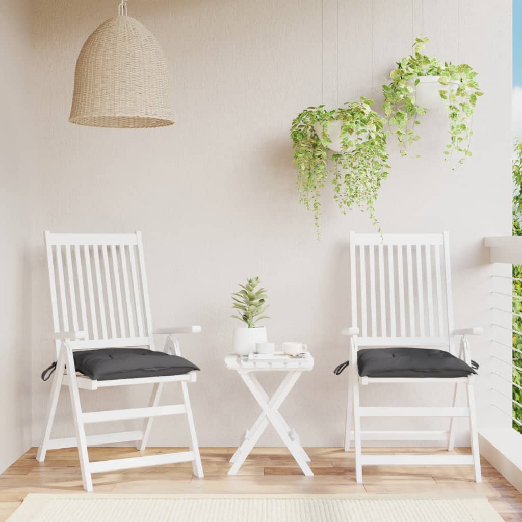 vidaXL Stoelkussens 2 st 40x40x7 cm oxford stof antracietkleurig
