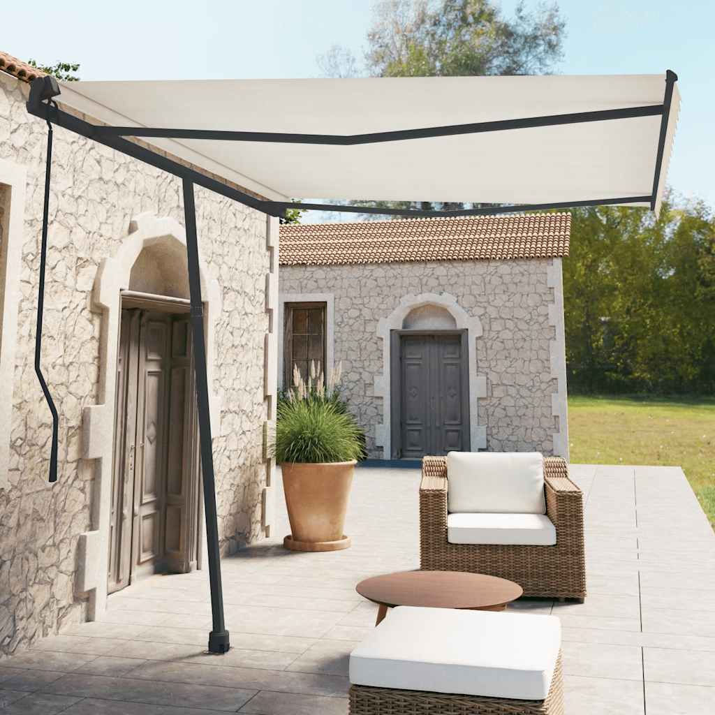 vidaXL Luifelpaalset 300x245 cm ijzer wit