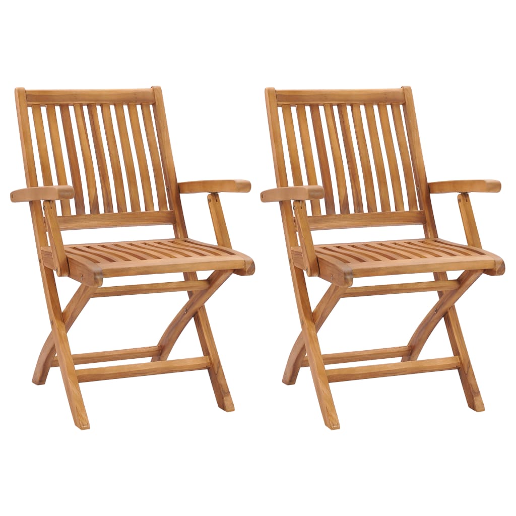vidaXL Garden Chairs 4 pcs folding solid teakwood