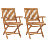 vidaXL Garden Chairs 4 pcs folding solid teakwood