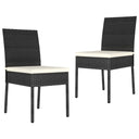 vidaXL Garden Chairs 2 pcs poly rattan black