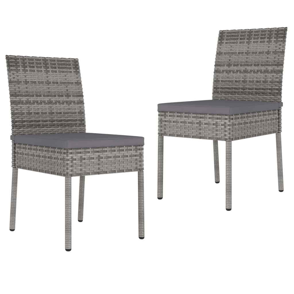 vidaXL Tuinstoelen 2 st poly rattan zwart