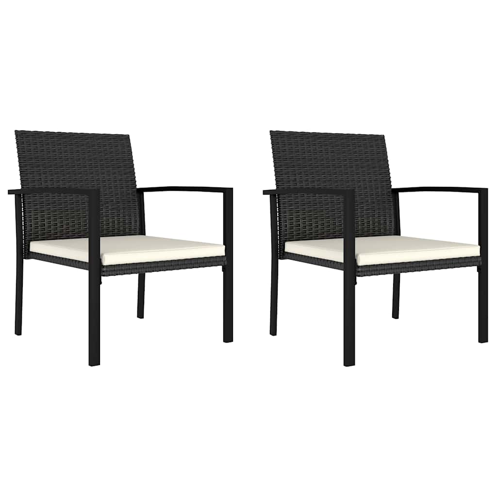 vidaXL Garden Chairs 2 pcs poly rattan black