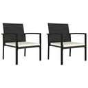 vidaXL Garden Chairs 2 pcs poly rattan black