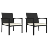 vidaXL Garden Chairs 2 pcs poly rattan black