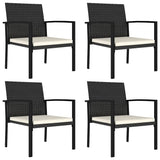 vidaXL Garden Chairs 2 pcs poly rattan black