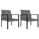 vidaXL Garden Chairs 2 pcs poly rattan black