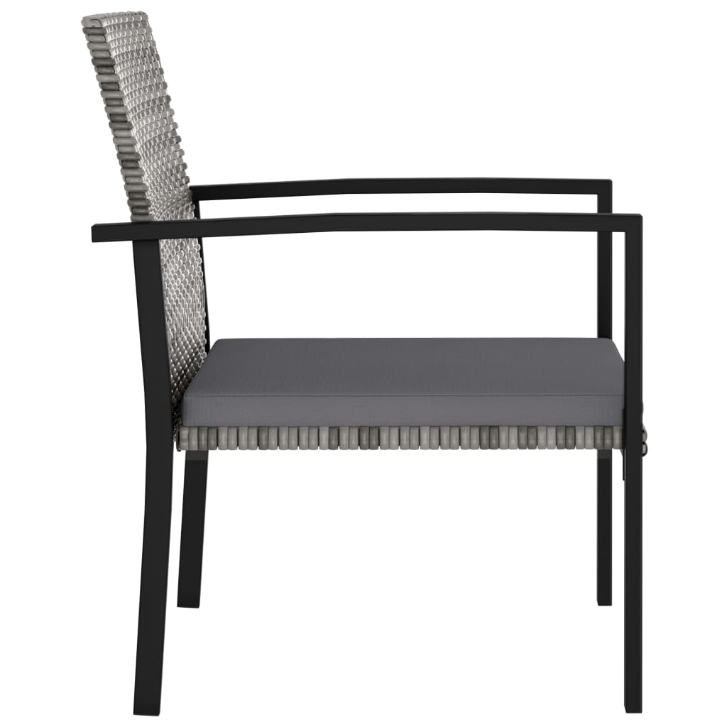 vidaXL Garden Chairs 2 pcs poly rattan black