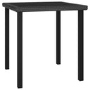 vidaXL Tuintafel 70x70x73 cm poly rotin noir