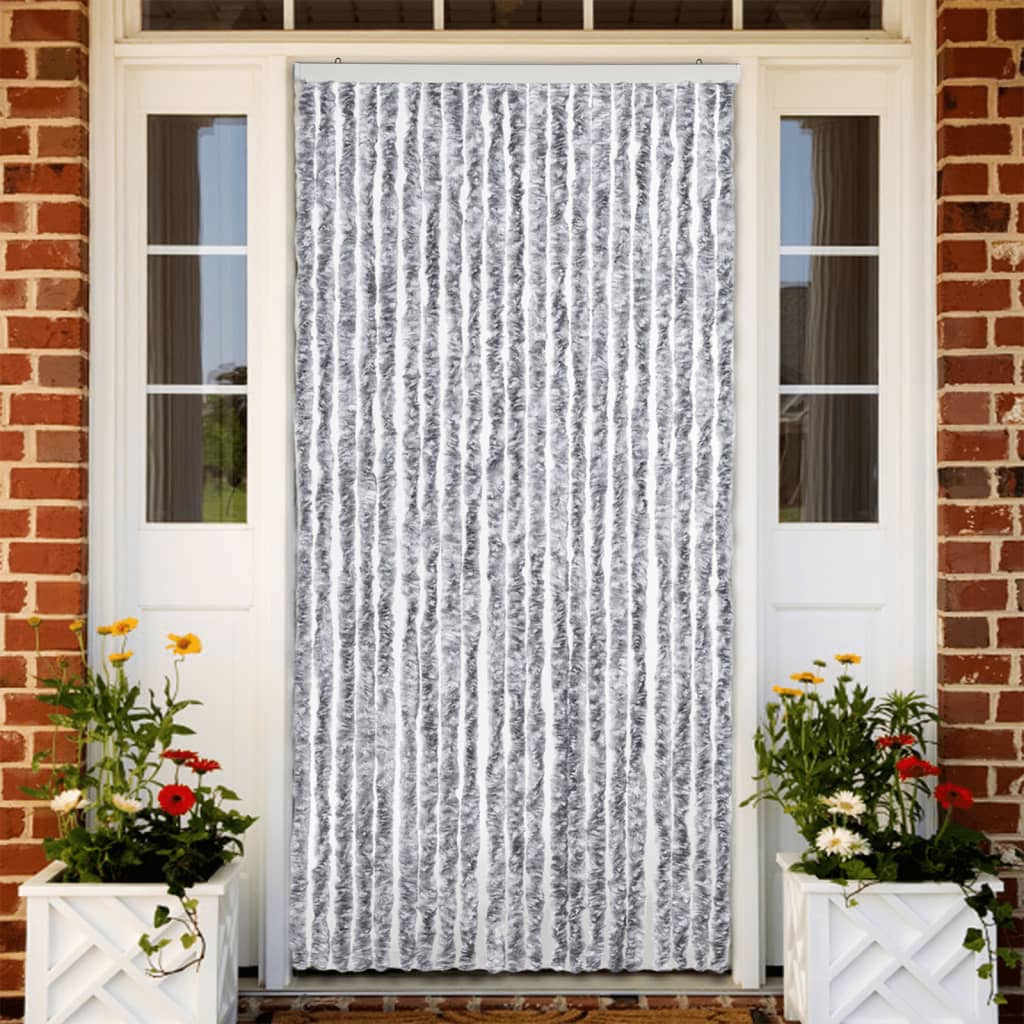 vidaXL Vliegengordijn 90x220 cm chenille beige en lichtbruin