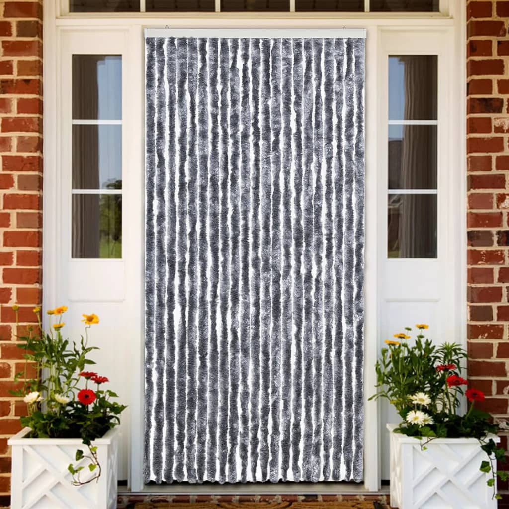 vidaXL Vliegengordijn 90x220 cm chenille beige en lichtbruin