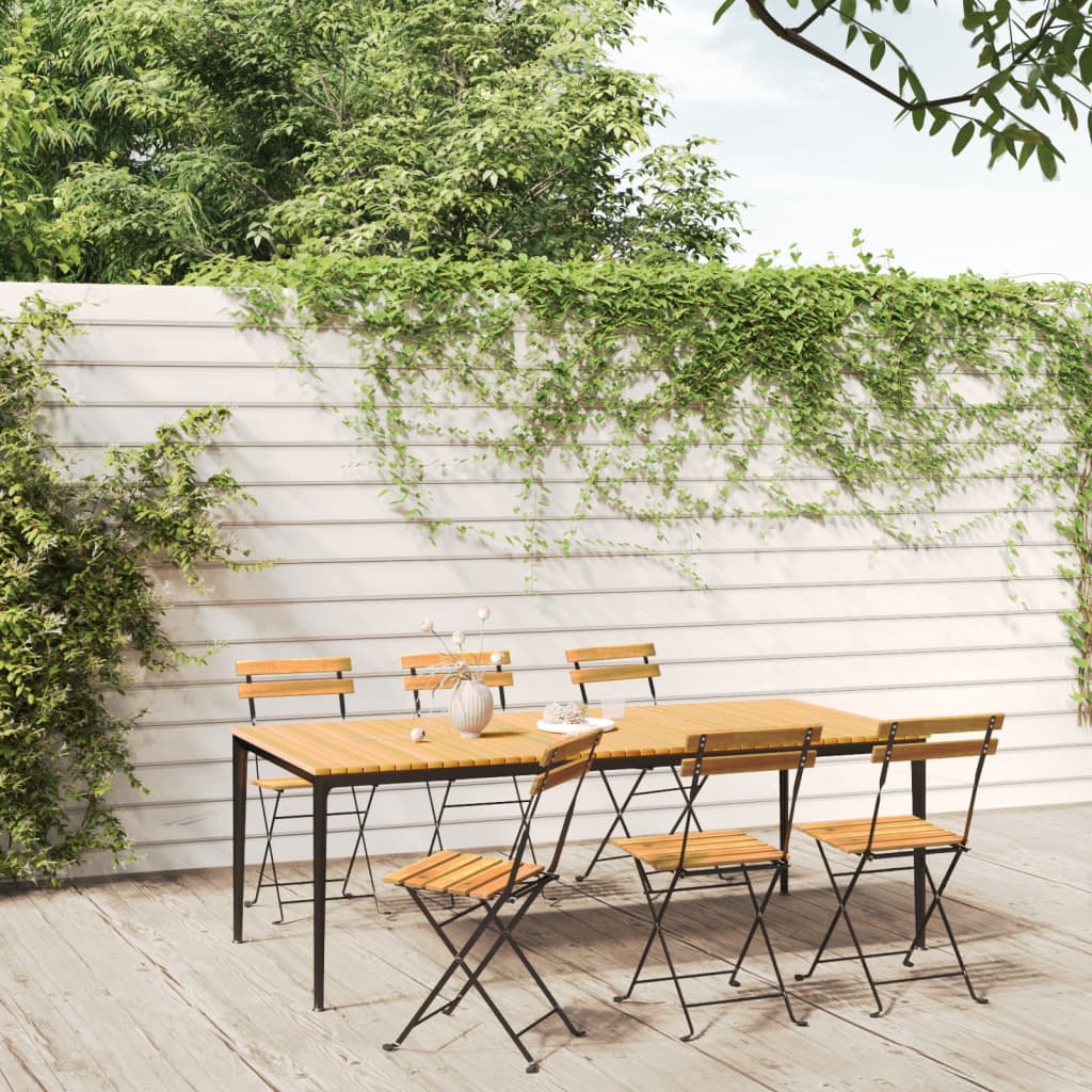 vidaXL Tuinstoelen 2 st inklapbaar staal en massief acaciahout