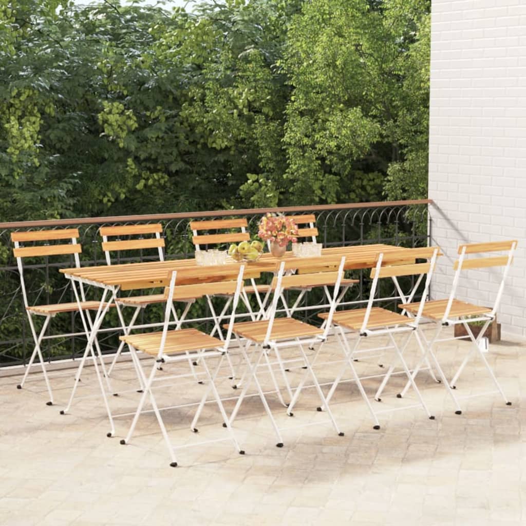 vidaXL Tuinstoelen 2 st inklapbaar staal en massief acaciahout