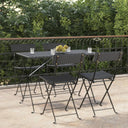 vidaXL Bistro Chairs 4 pcs foldable poly rattan and steel black