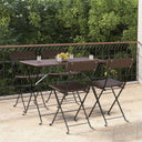 vidaXL Bistro Chairs 4 pcs foldable poly rattan and steel black