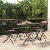 vidaXL Bistro Chairs 4 pcs foldable poly rattan and steel black