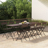 vidaXL Bistro Chairs 4 pcs foldable poly rattan and steel black