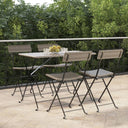 vidaXL Bistro Chairs 4 pcs foldable poly rattan and steel black