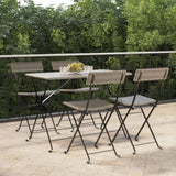 vidaXL Bistro Chairs 4 pcs foldable poly rattan and steel black