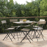 vidaXL Bistro Chairs 4 pcs foldable poly rattan and steel black