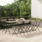 vidaXL Bistro Chairs 4 pcs foldable poly rattan and steel black