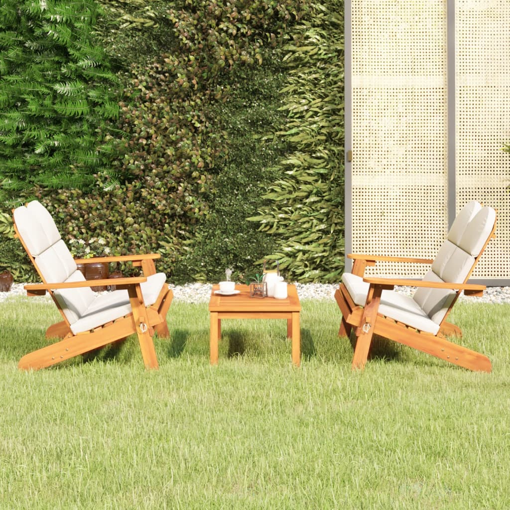vidaXL 4-delige Loungeset Adirondack massief acaciahout