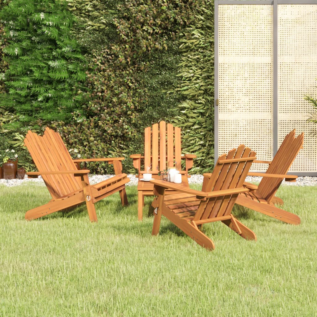 vidaXL 4-delige Loungeset Adirondack massief acaciahout