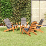 vidaXL 4-delige Loungeset Adirondack massief acaciahout