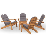 vidaXL 4-delige Loungeset Adirondack massief acaciahout
