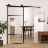 vidaXL Schuifdeur met beslag 76x205 cm ESG-glas en aluminium