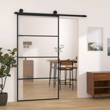 vidaXL Schuifdeur met beslag 76x205 cm ESG-glas en aluminium