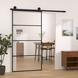 vidaXL Schuifdeur met beslag 76x205 cm ESG-glas en aluminium