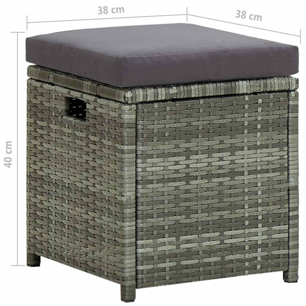 vidaXL 6-Piece Lounge Set with Cushions Poly Rattan Black