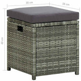 vidaXL 6-Piece Lounge Set with Cushions Poly Rattan Black