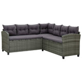 vidaXL 6-Piece Lounge Set with Cushions Poly Rattan Black