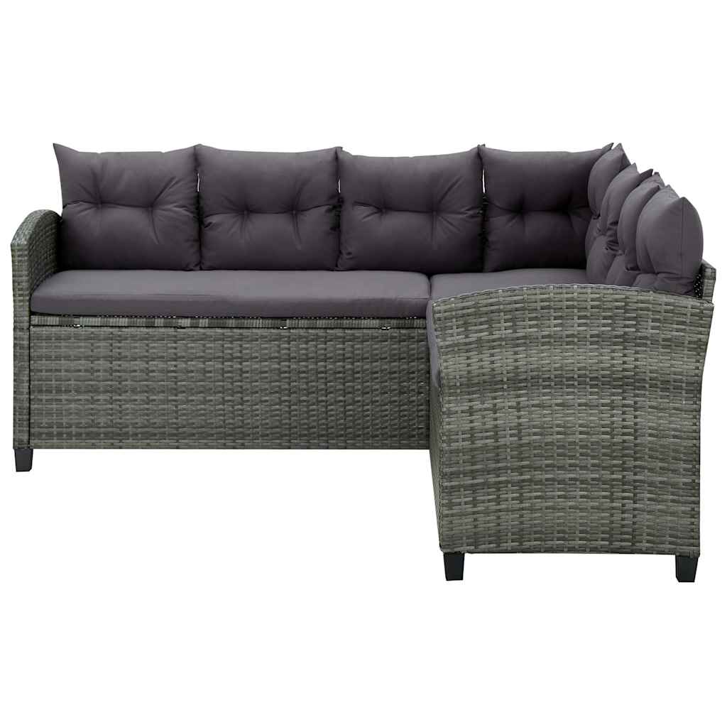 vidaXL 6-Piece Lounge Set with Cushions Poly Rattan Black