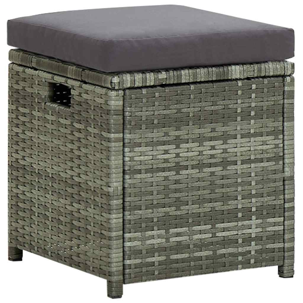 vidaXL 6-Piece Lounge Set with Cushions Poly Rattan Black