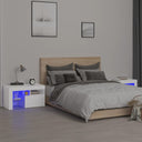 vidaXL Nachtkastjes 2 st Éclairage LED 70x36,5x40 cm blanc