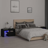vidaXL Nachtkastjes 2 st LED-verlichting 70x36,5x40 cm wit