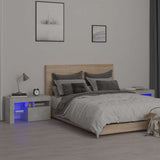 vidaXL Nachtkastjes 2 st LED-verlichting 70x36,5x40 cm wit
