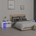 vidaXL Nachtkastjes 2 st Éclairage LED 70x36,5x40 cm blanc