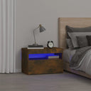 vidaXL Nachtkastje met LED-verlichting 60x35x40 cm bewerkt hout wit