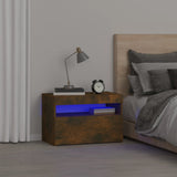 vidaXL Nachtkastje met LED-verlichting 60x35x40 cm bewerkt hout wit